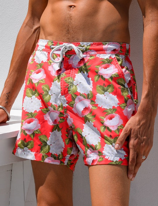 Bora Bora Tailored Swim Shorts - Peony