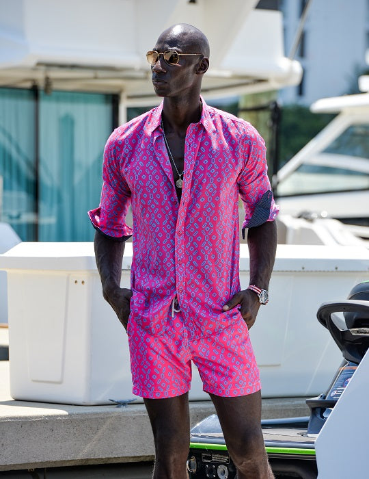 Bora Bora Tailored Swim Shorts - Shibori Diamonds