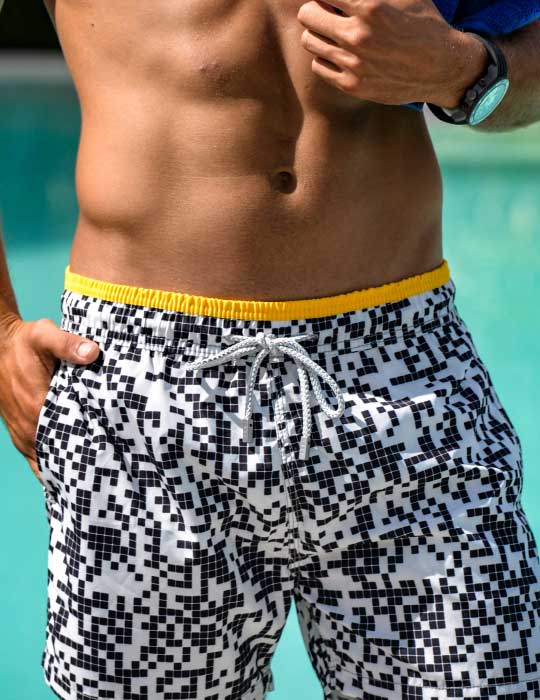 Men's Cannes Sports Swim Shorts - Morse Code