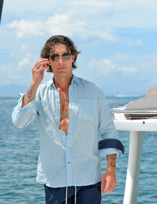 Corsica Utility Long Sleeve Linen Shirts