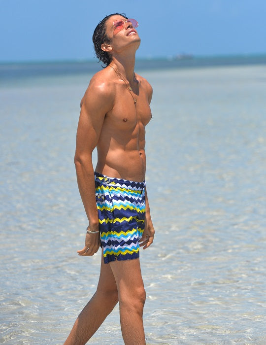 Hamptons Tailored Swim Shorts - Chevron Galaxy
