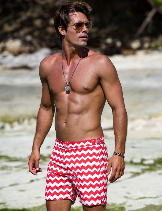 Hamptons Tailored Swim Shorts - Chevron