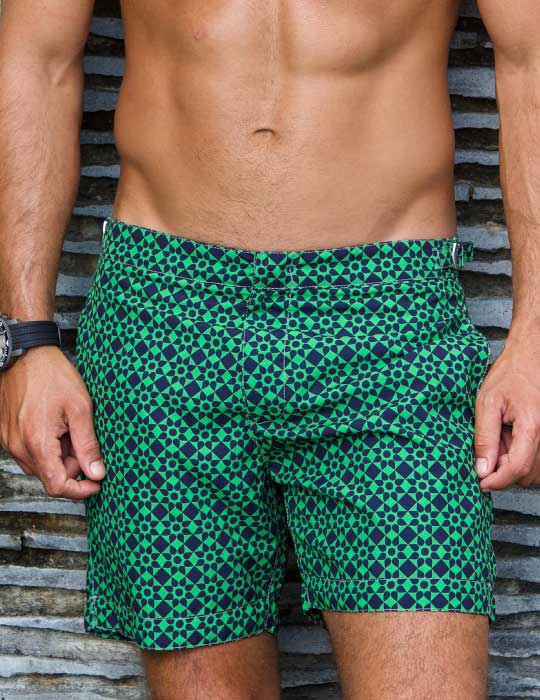 Hamptons Tailored Swim Shorts - Geo Flower