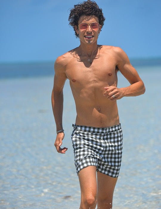Hamptons Tailored Swim Shorts - Gingham