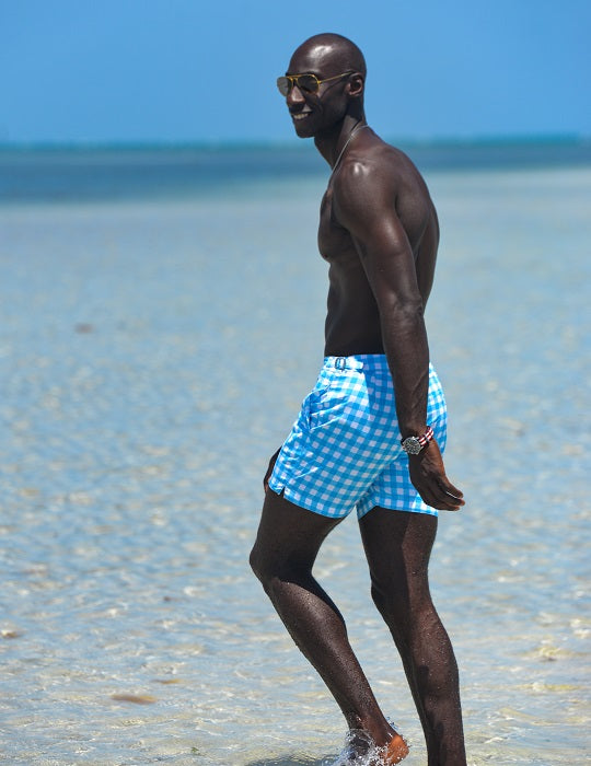 Hamptons Tailored Swim Shorts - Gingham
