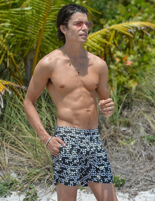 Hamptons Tailored Swim Shorts - Leaves