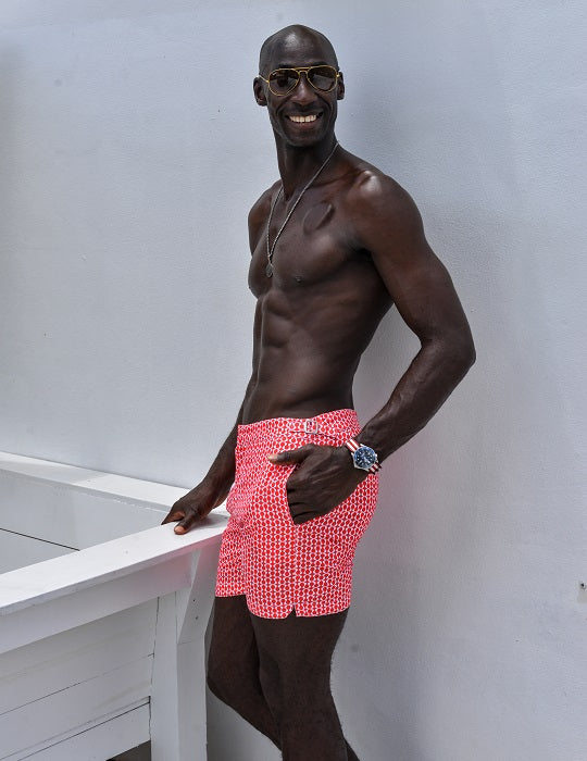Hamptons Tailored Swim Shorts - Peace Small