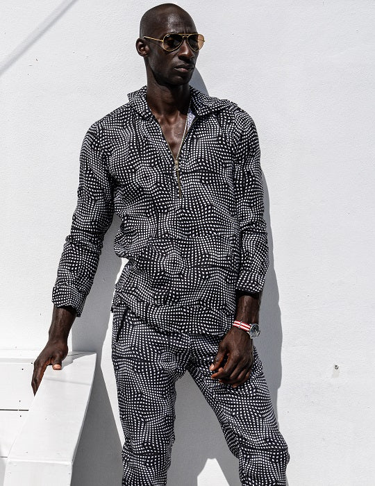 Long Beach Patterned Linen Hoodies