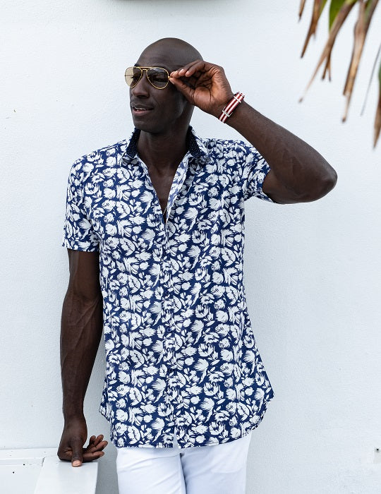 Men's Positano Poplin Short Sleeve Shirt - Bloom