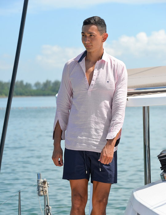 Sardinia Long Sleeve Pull on Linen Shirts
