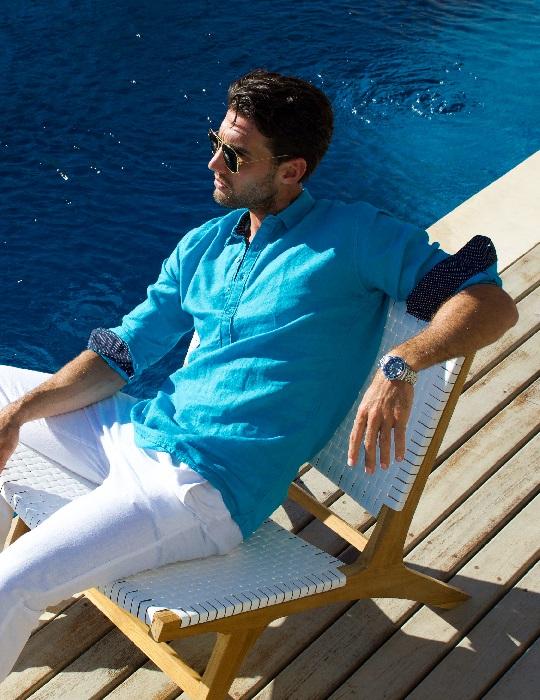 Sardinia Long Sleeve Pull on Linen Shirts