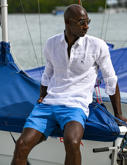 Sardinia Long Sleeve Pull on Linen Shirts
