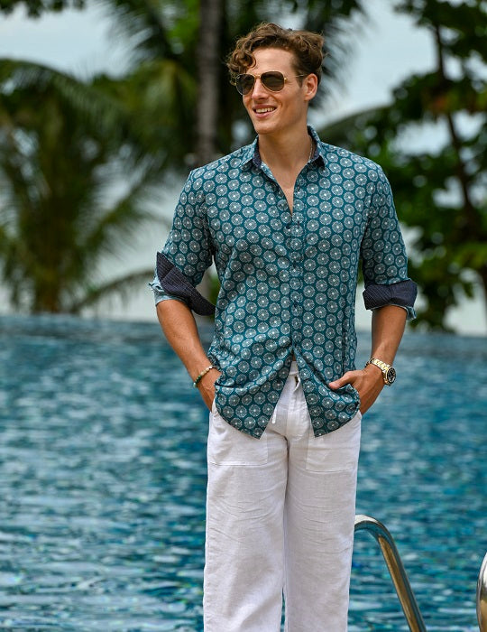 Men's St-Jean Lightweight Cotton Voile Shirt – Riviera Bloom