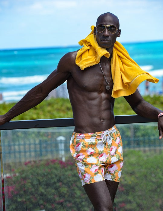 Bora Bora Tailored Swim Shorts - Peony