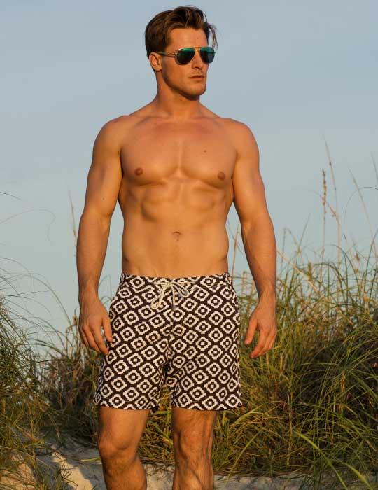 Men's Bora Bora Tailored Swim Shorts - Tetris