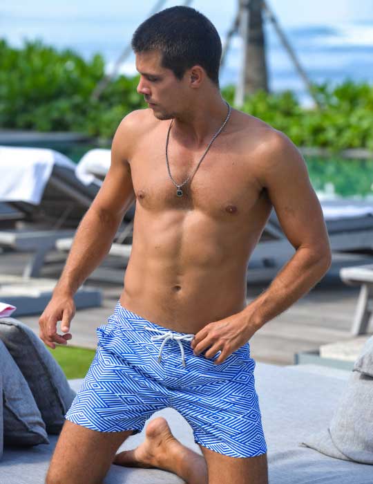 Men's Bora Bora Tailored Swim Shorts - Zig Zag Maze