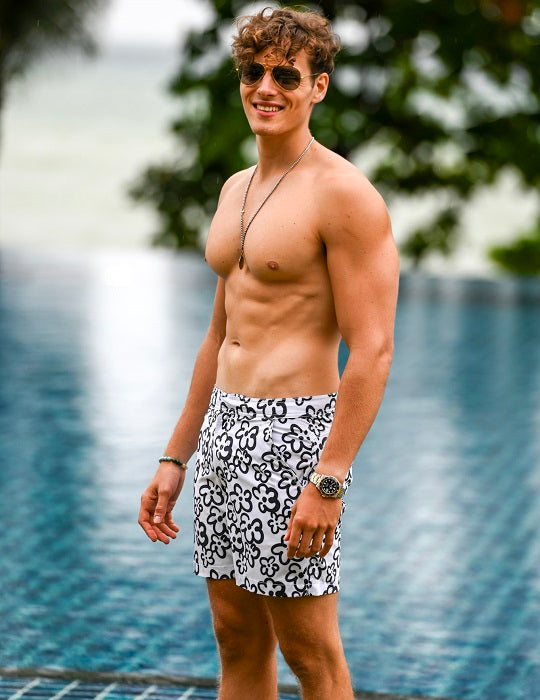 Men's Gustavia Patterned Tailored Swim Shorts - Mirasol