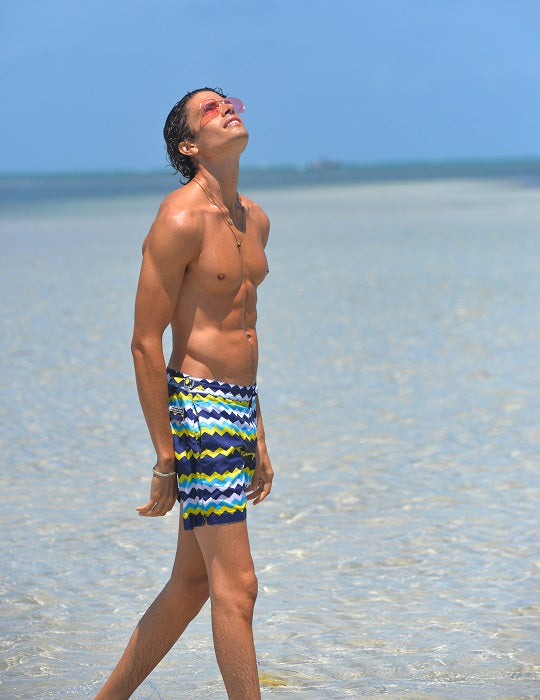 Hamptons Tailored Swim Shorts - Chevron Galaxy
