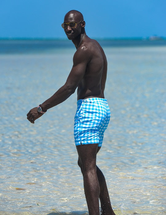 Hamptons Tailored Swim Shorts - Gingham