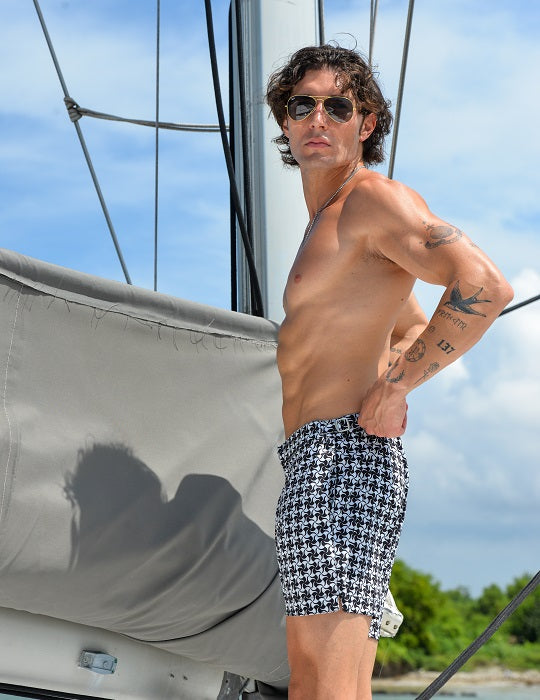 Hamptons Tailored Swim Shorts - Pinwheel