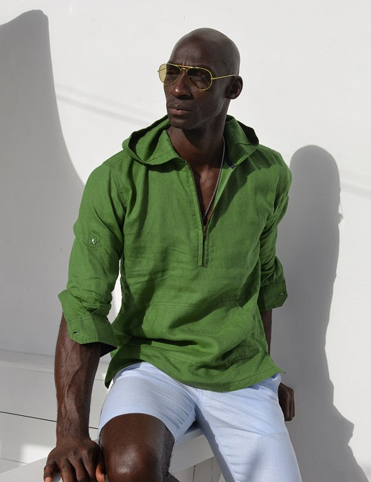Long Beach Solid Linen Hoodies