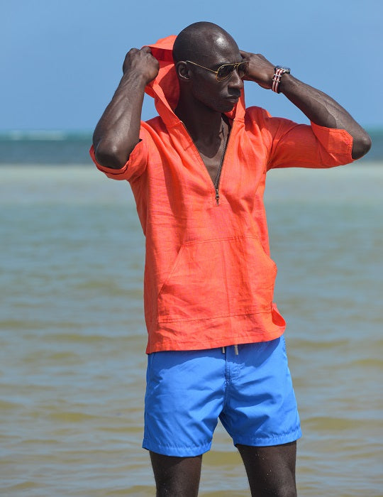 Long Beach Solid Linen Hoodies