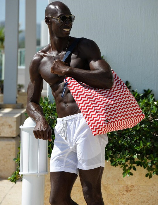 Unisex OUTRIGGER Water-Resistant Red Beach Bag