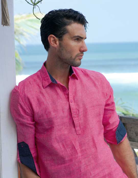 Sardinia Long Sleeve Pull on Linen Shirts