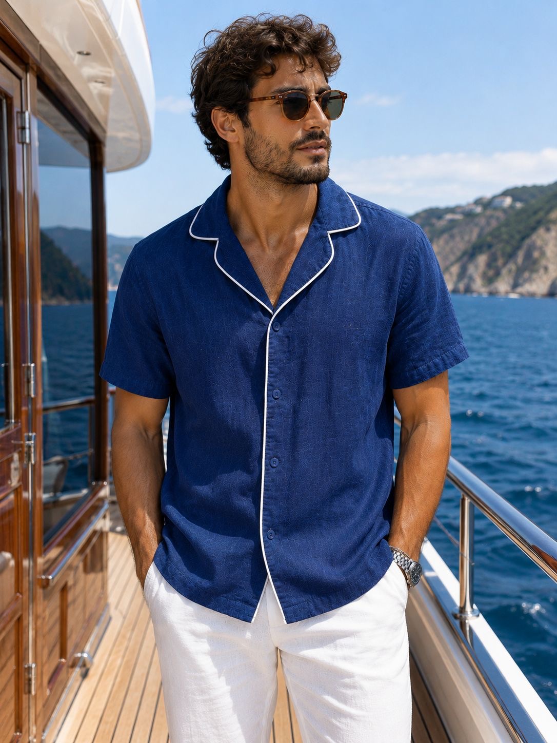 Men's Yacht Club Linen Shirt