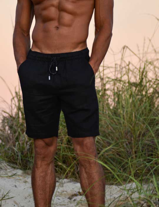 Bahamas Linen Shorts - Men’s Mid-Rise Knee-Length Casual Shorts