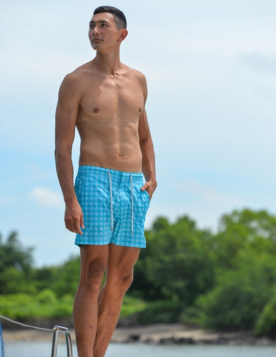 Bora Bora Tailored Swim Shorts - Pinwheel