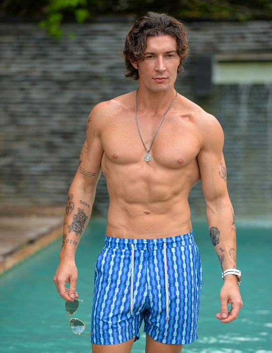 Bora Bora Tailored Swim Shorts - Squares