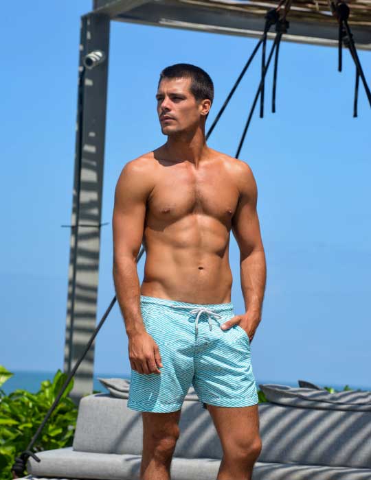 Men's Bora Bora Tailored Swim Shorts - Zig Zag Maze