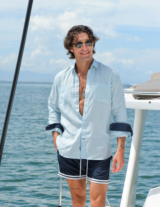 Corsica Utility Long Sleeve Linen Shirts