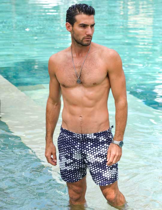 Hamptons Tailored Swim Shorts - Honeycomb
