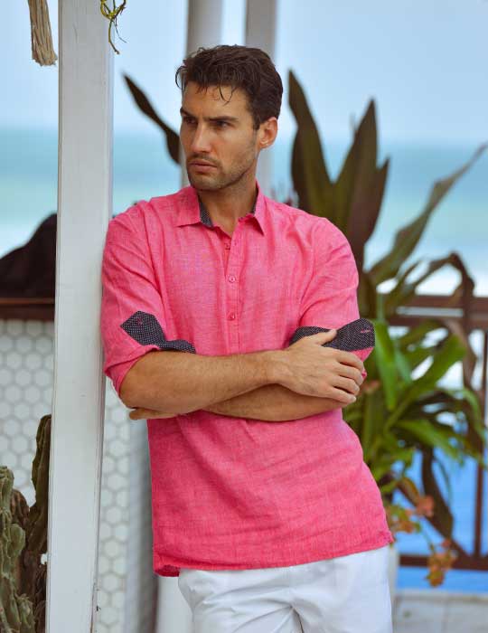 Sardinia Long Sleeve Pull on Linen Shirts
