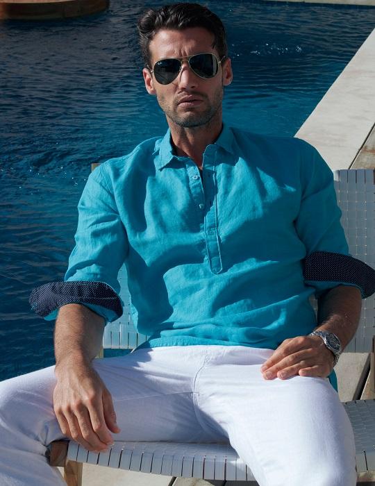 Sardinia Long Sleeve Pull on Linen Shirts
