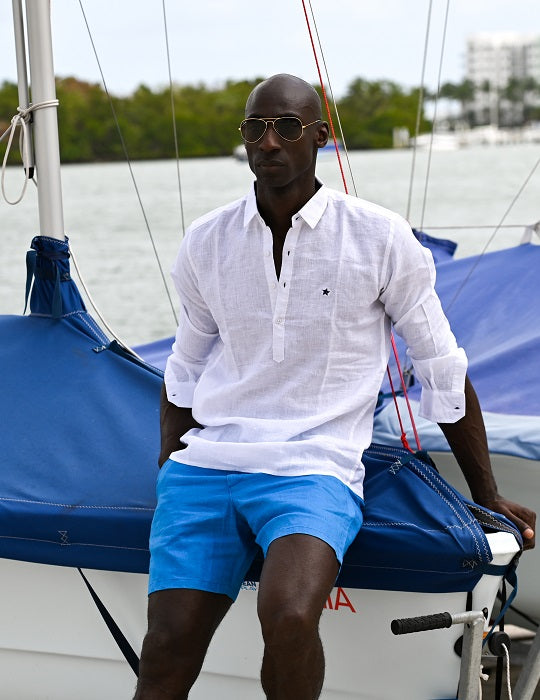 Sardinia Long Sleeve Pull on Linen Shirts
