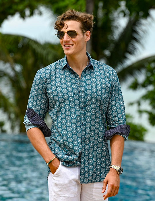 Men's St-Jean Lightweight Cotton Voile Shirt – Riviera Bloom