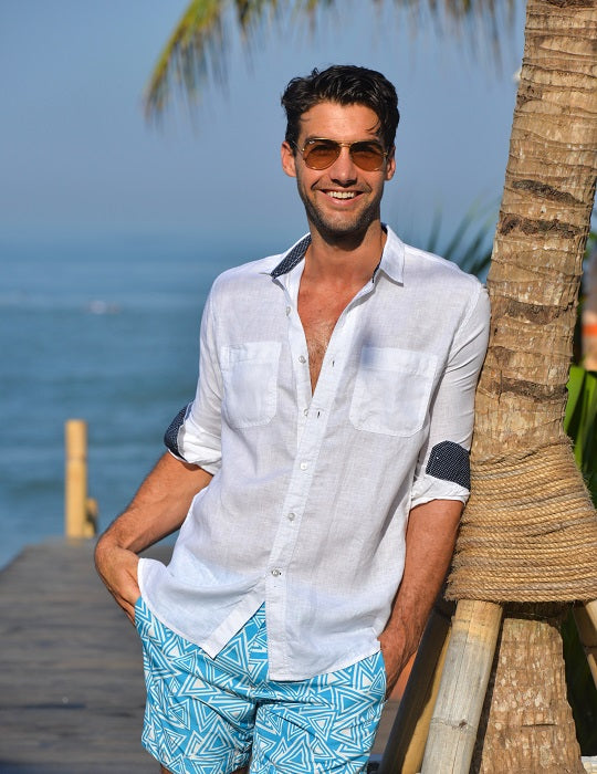 Corsica Utility Long Sleeve Linen Shirts
