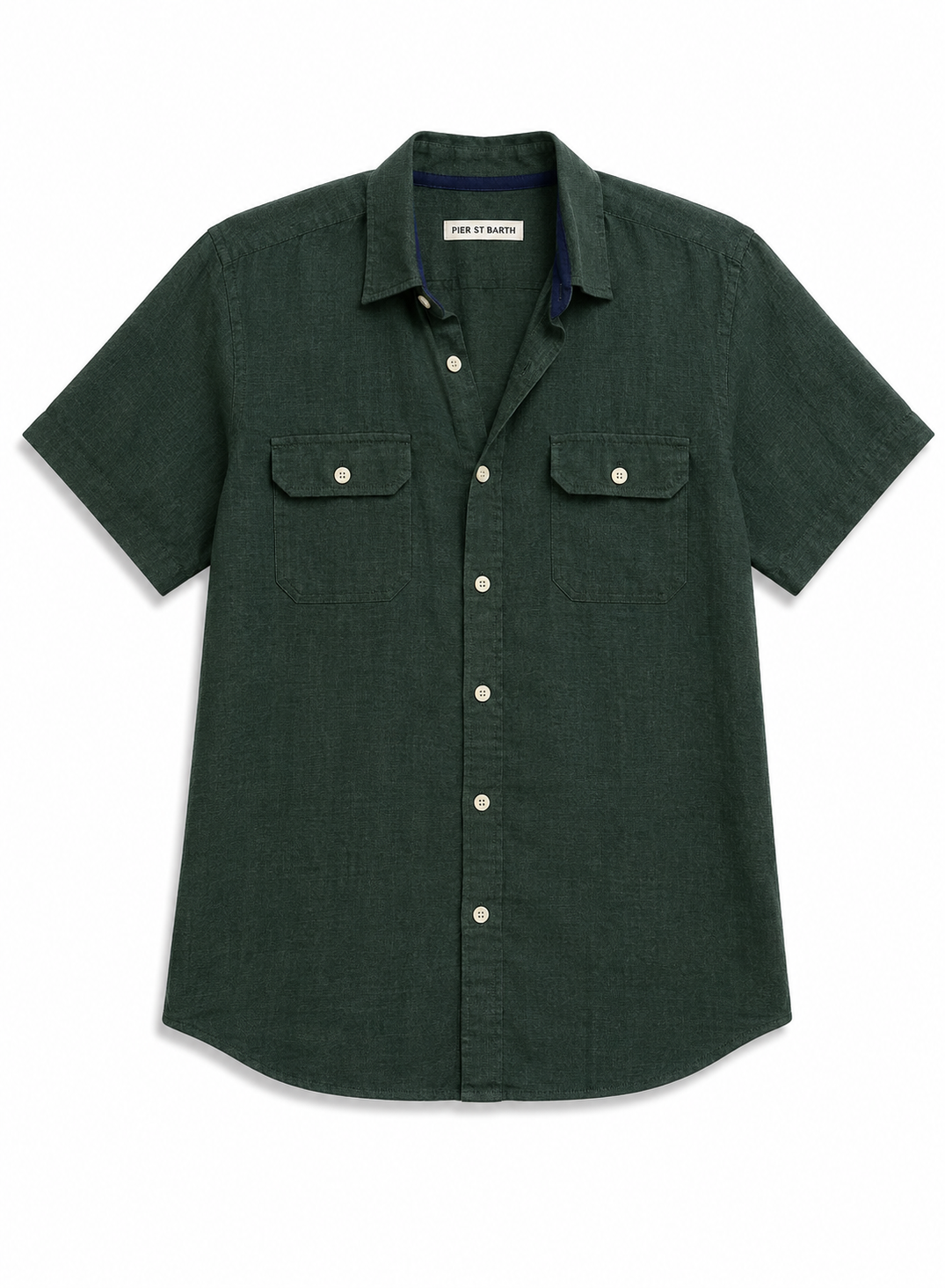 Men's Aruba Solid Short Sleeve Cargo Linen Shirts