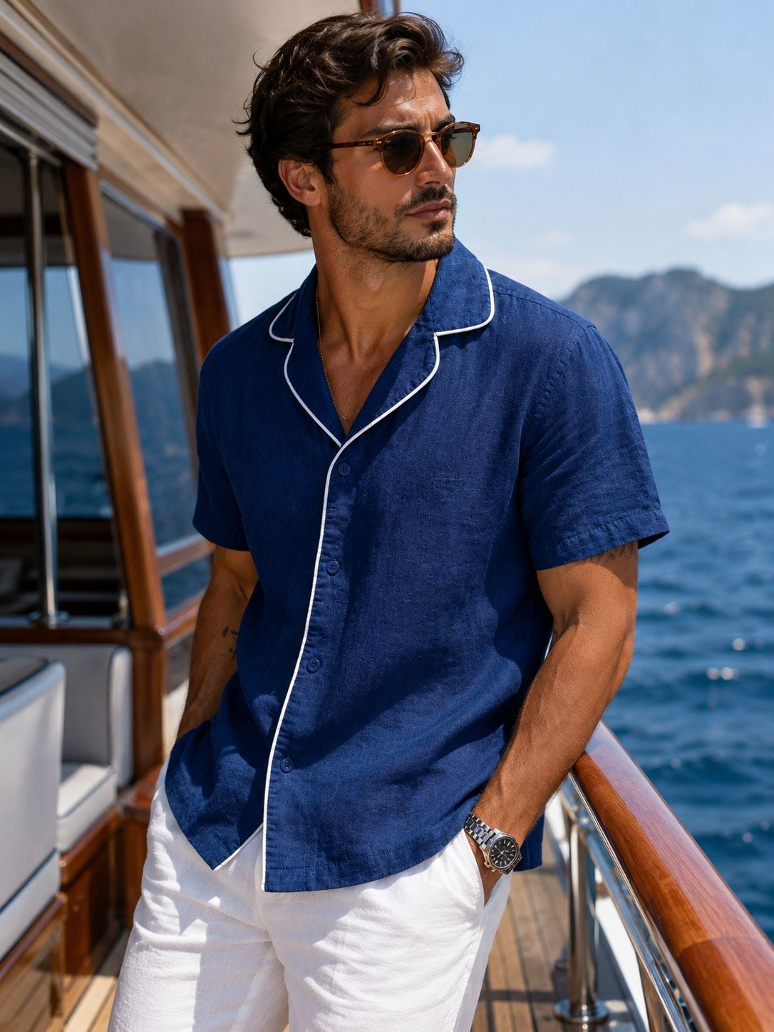 Men's Yacht Club Linen Shirt