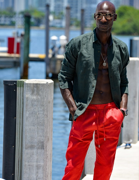 Bahamas Linen Pants – Straight-Cut Resort Style