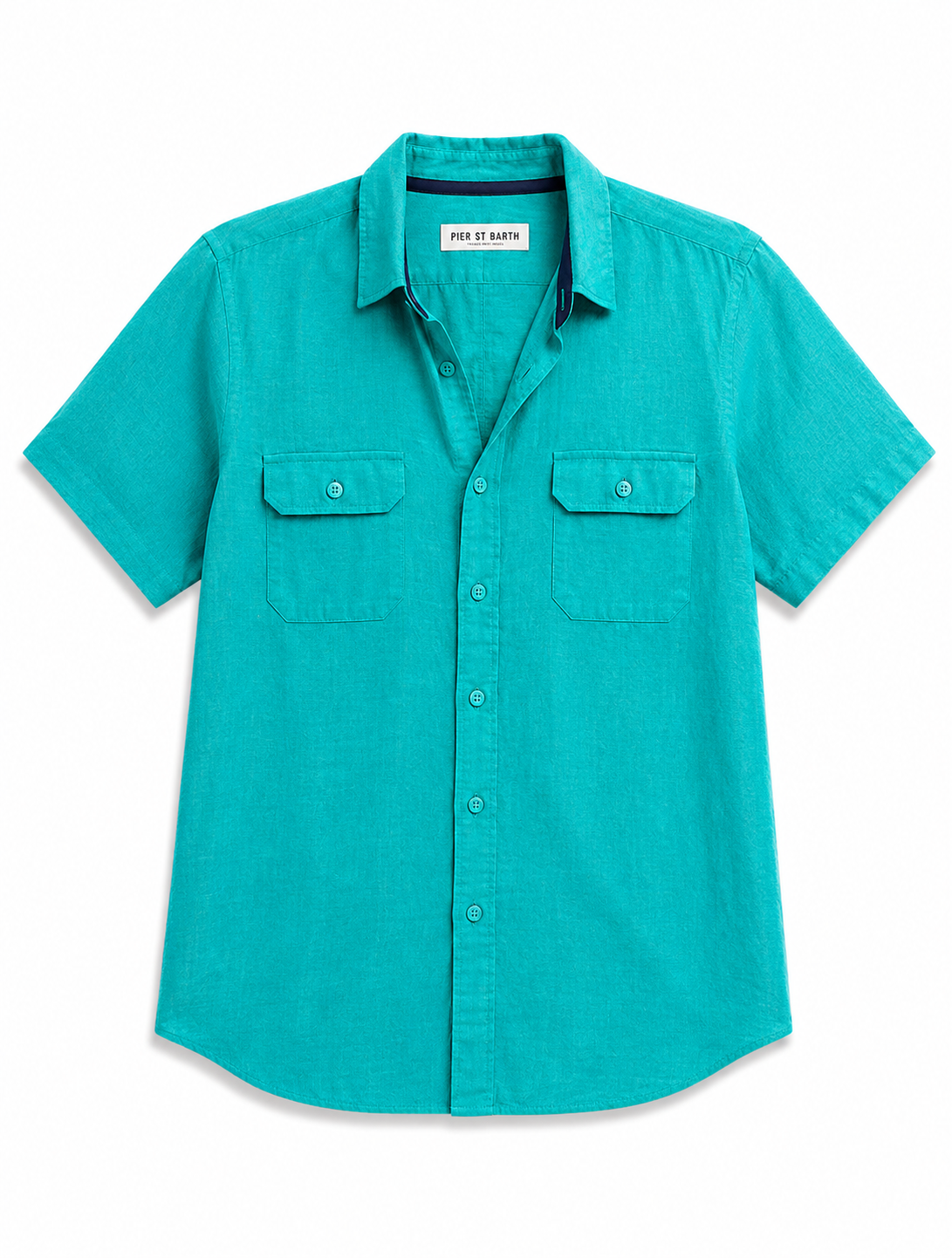 Men's Aruba Solid Short Sleeve Cargo Linen Shirts
