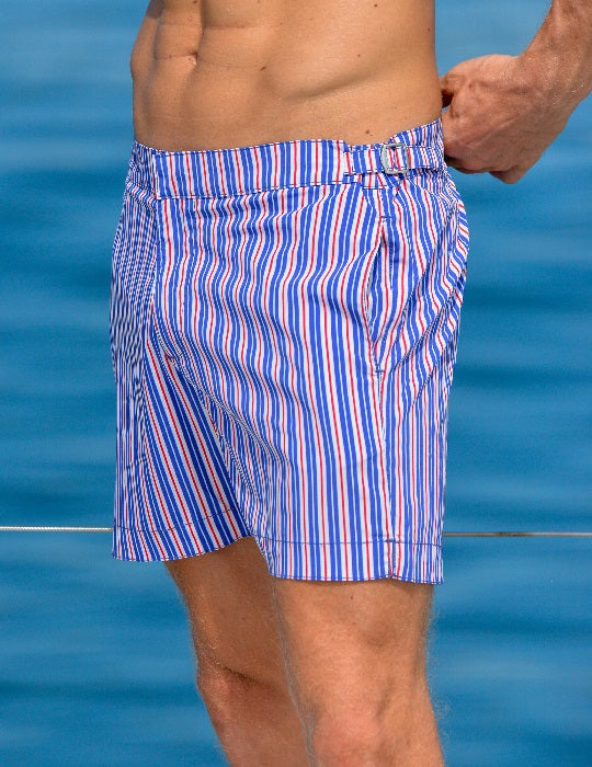 Hamptons Tailored Swim Shorts - Vertical Stripes