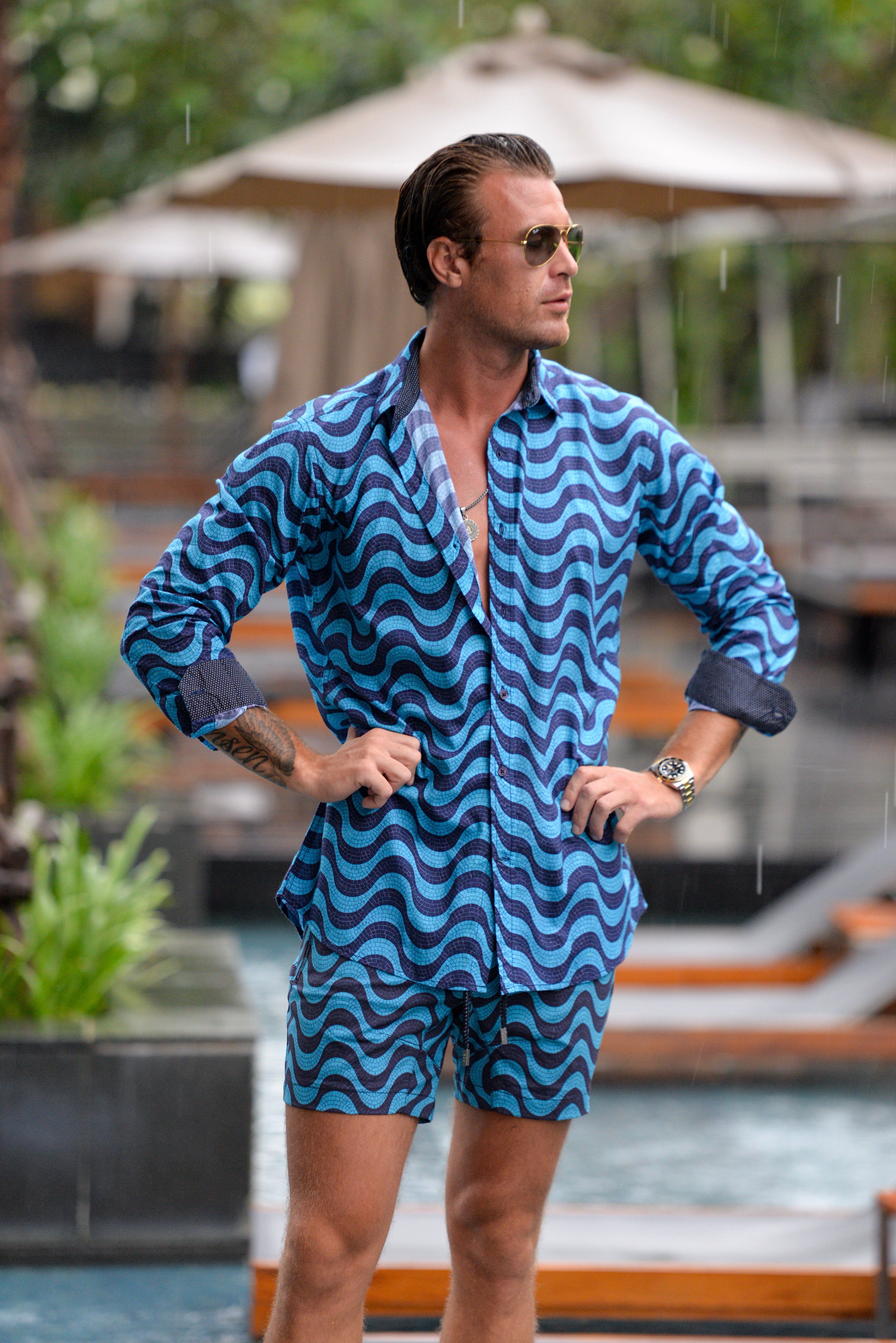 Men's St-Jean Lightweight Cotton Voile Shirt - St Barth Mossiac