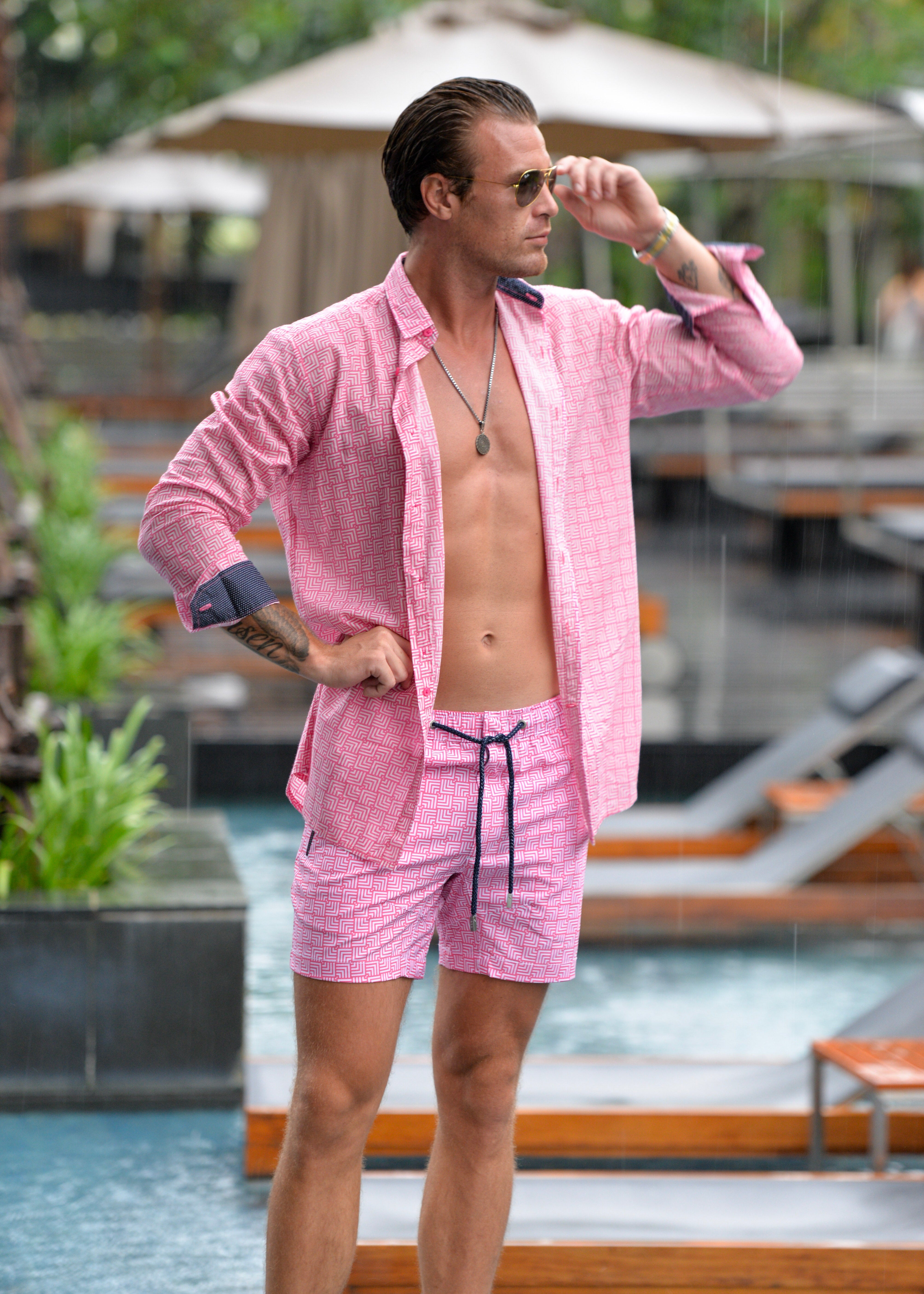 Men's Odyssey Hybrid Swim Shorts - Gustavia Maze