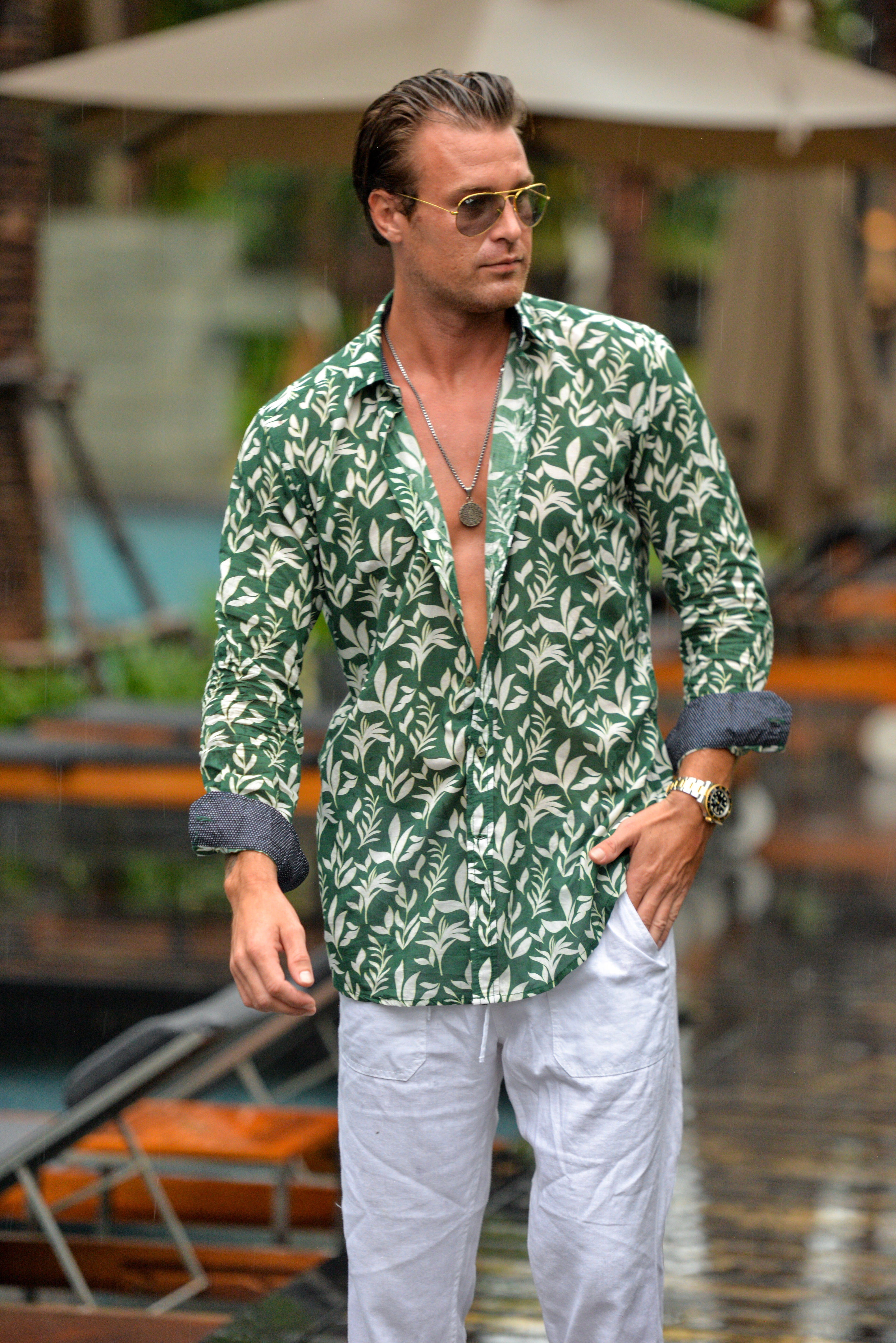 Men's St-Jean Lightweight Cotton Voile Shirt - Island Breeze