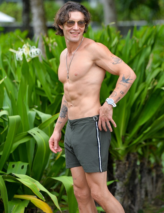 Hamptons Tailored Swim Shorts - Solid Stripes