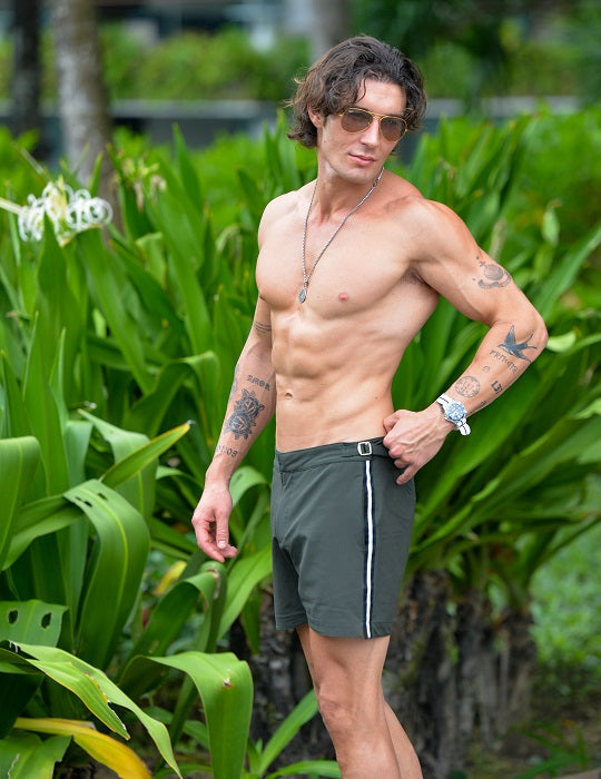 Hamptons Tailored Swim Shorts - Solid Stripes